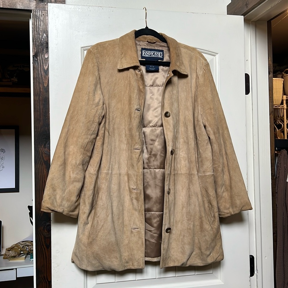 Lands end suede coat.